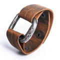 Viking Iron Bracelet with Leather Strap