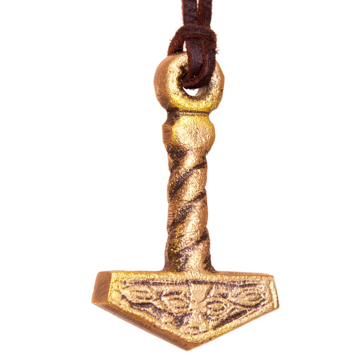 Viking Brass Pendant - Mjolnir