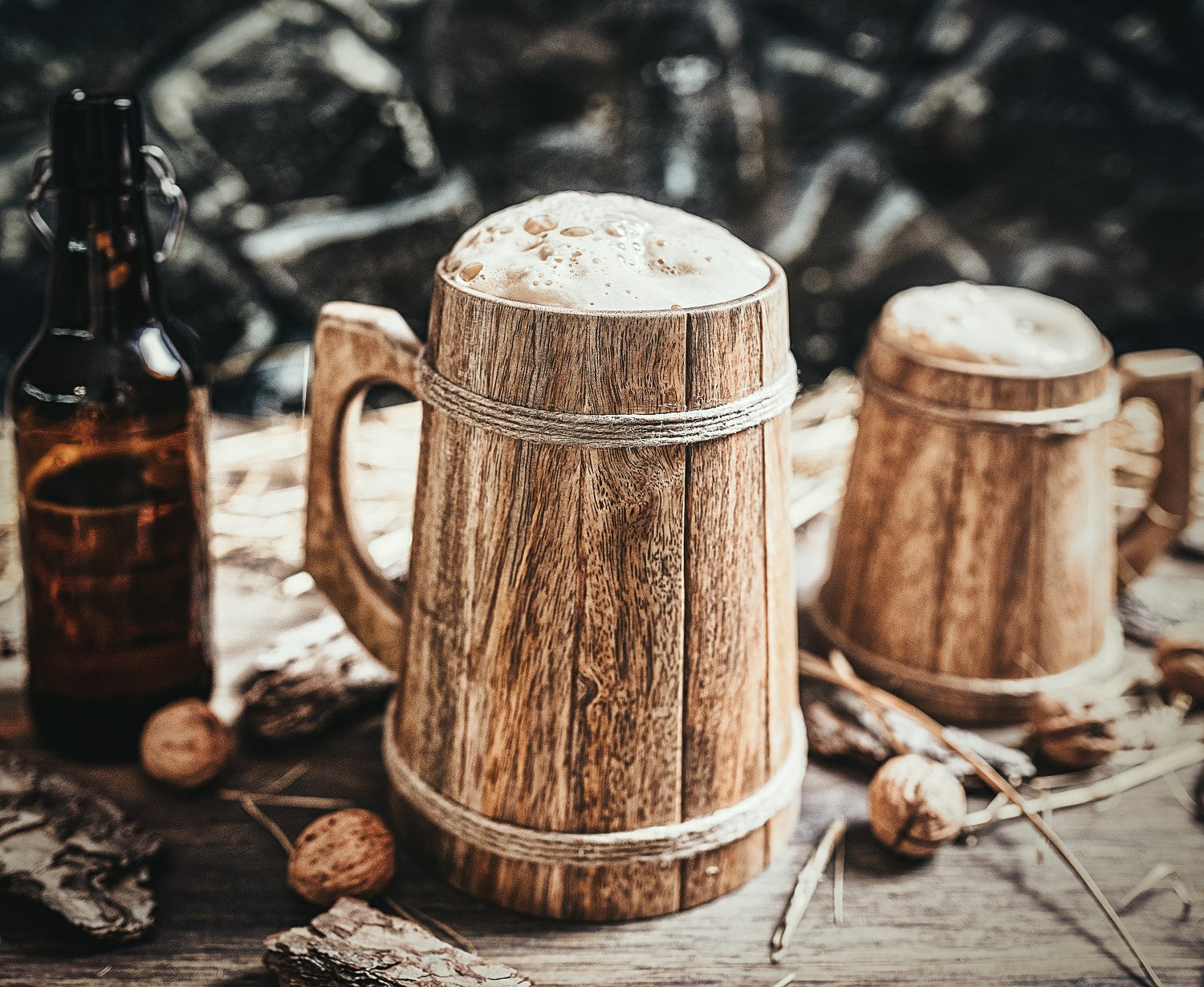 Norse Tradesman Wooden Beer Mug Tankard