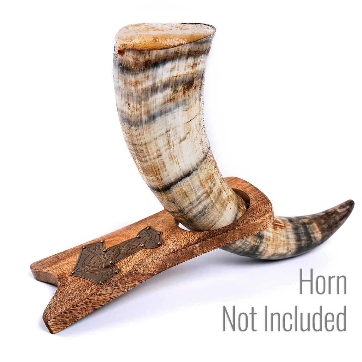 Viking Wooden Horn Stand