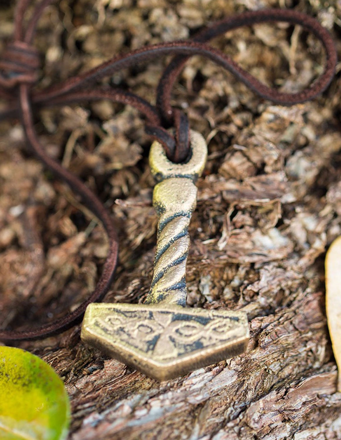 Viking Brass Pendant - Mjolnir