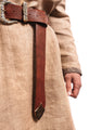 Viking Leather Belt with Brass Buckle & Tip